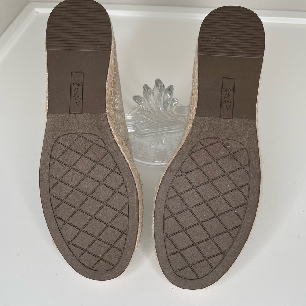 Joie Cara Linen Platform Espadrilles bohemian metallic shimmer boho slip on shoe - Picture 8 of 14